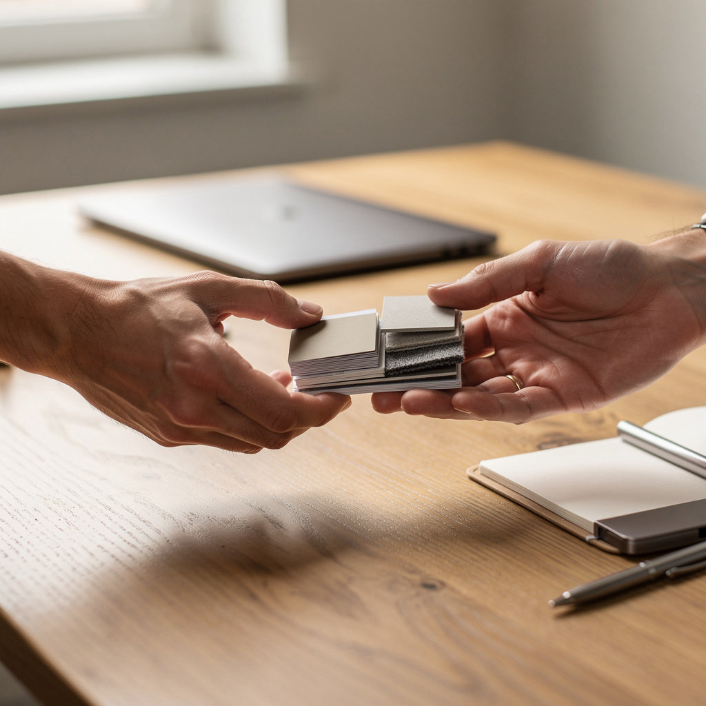 Listed Caviar team collaborating on a website design project in a modern office